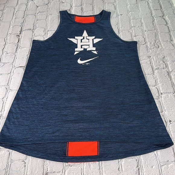 Houston Astros Nike Dri-Fit Women's Right Mix High Neck Tank Top Navy size Small - Picture 2 of 16